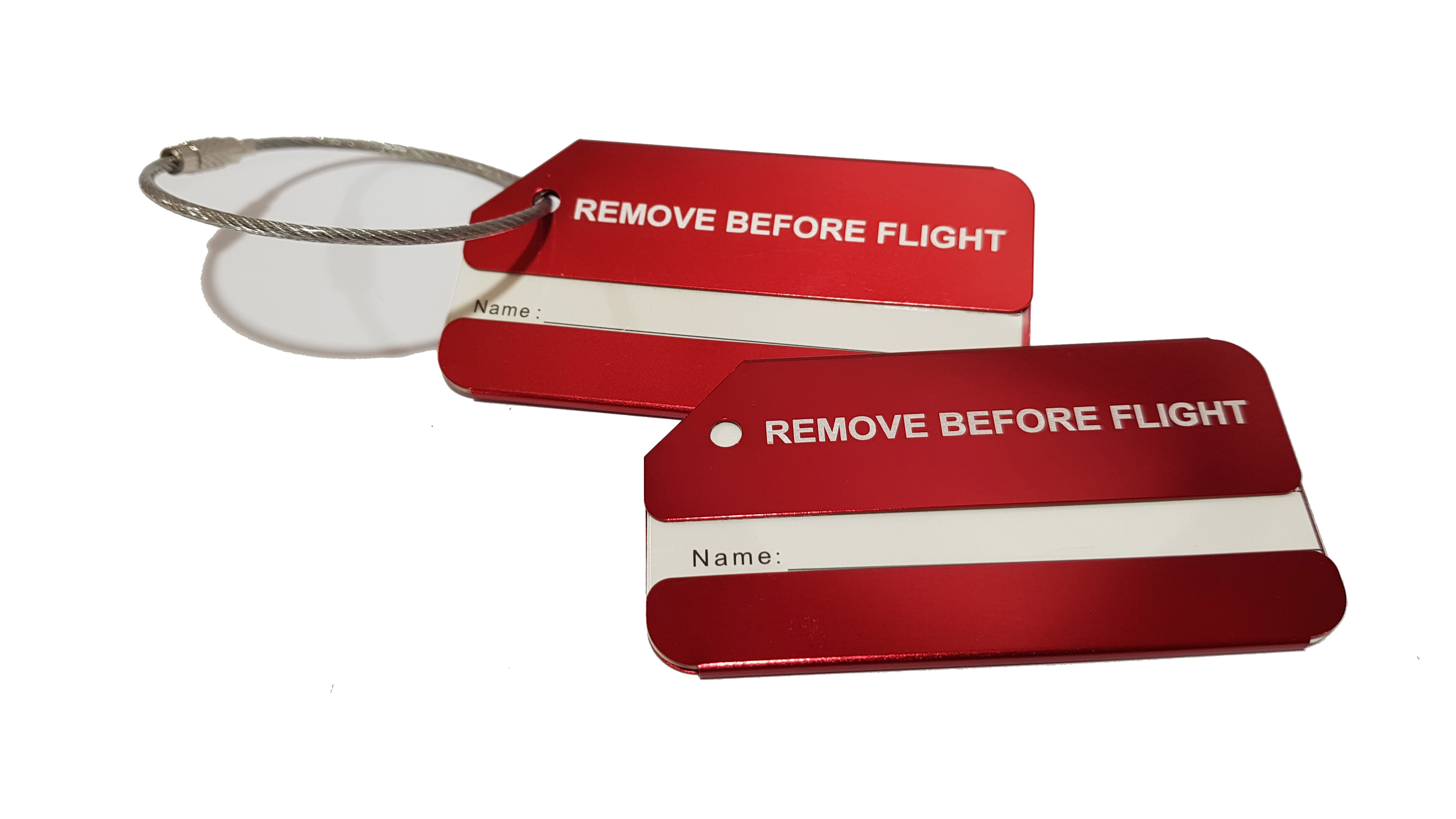 Remove Before Flight Metal Luggage Tag